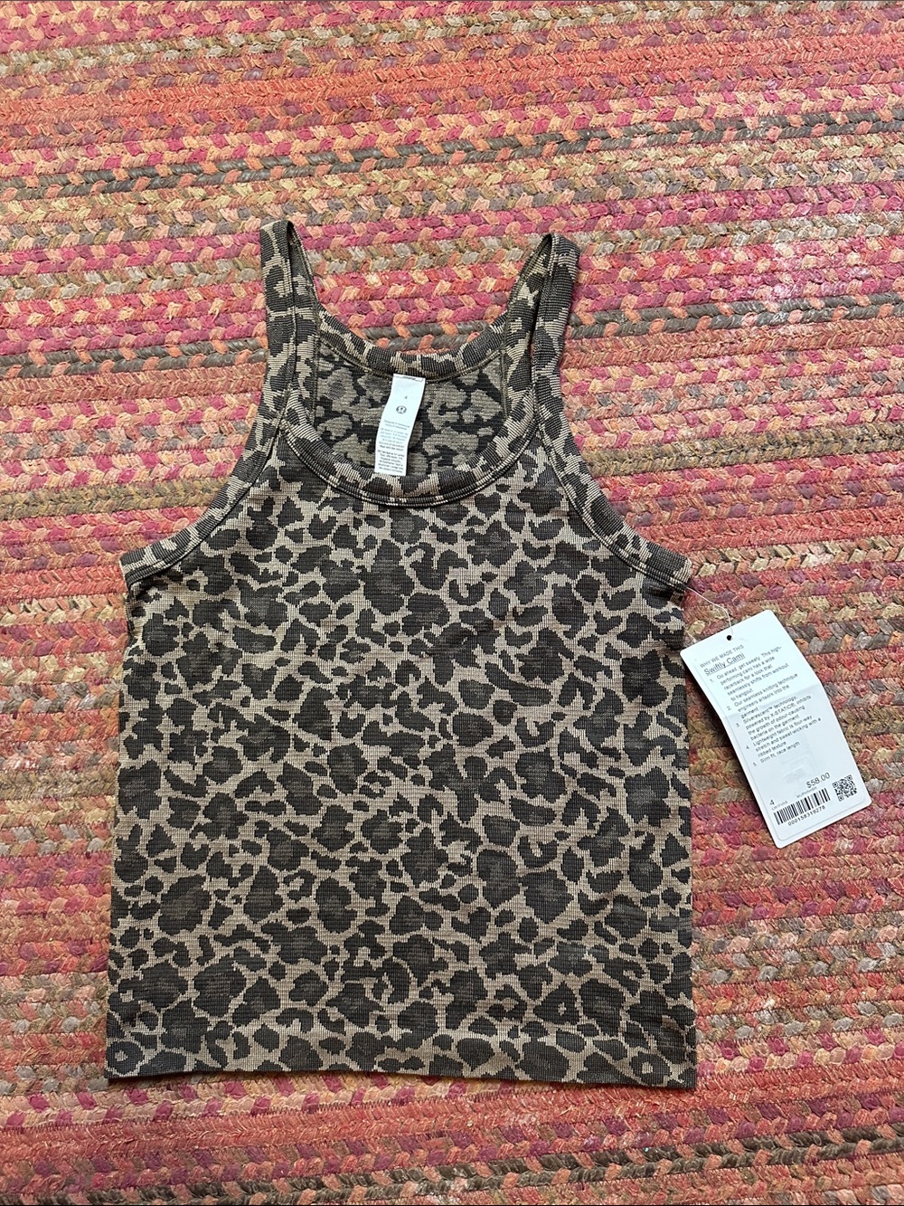 NWT LULULEMON Leopard Print SWIFTLY CAMI Tank Top - Brown